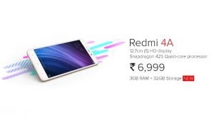 Xiaomi Redmi 4A New Variant With 3GB RAM, 32GB Storage Launched in India at Rs. 6,999